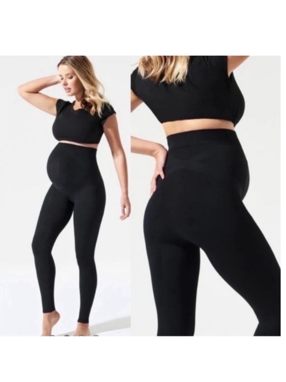 Blanqi Maternity Everyday Belly Support High Rise 7/8 Leggings Black XXL